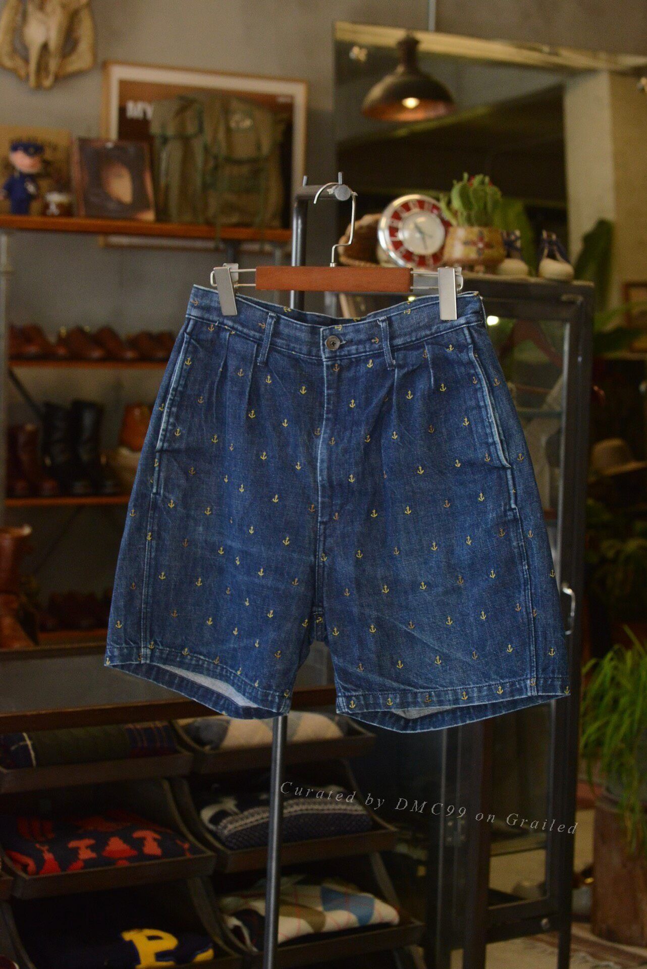 Kapital Kapital Embroidered Anchor Denim Shorts Size US 30 / EU 46 - 1 Thumbnail