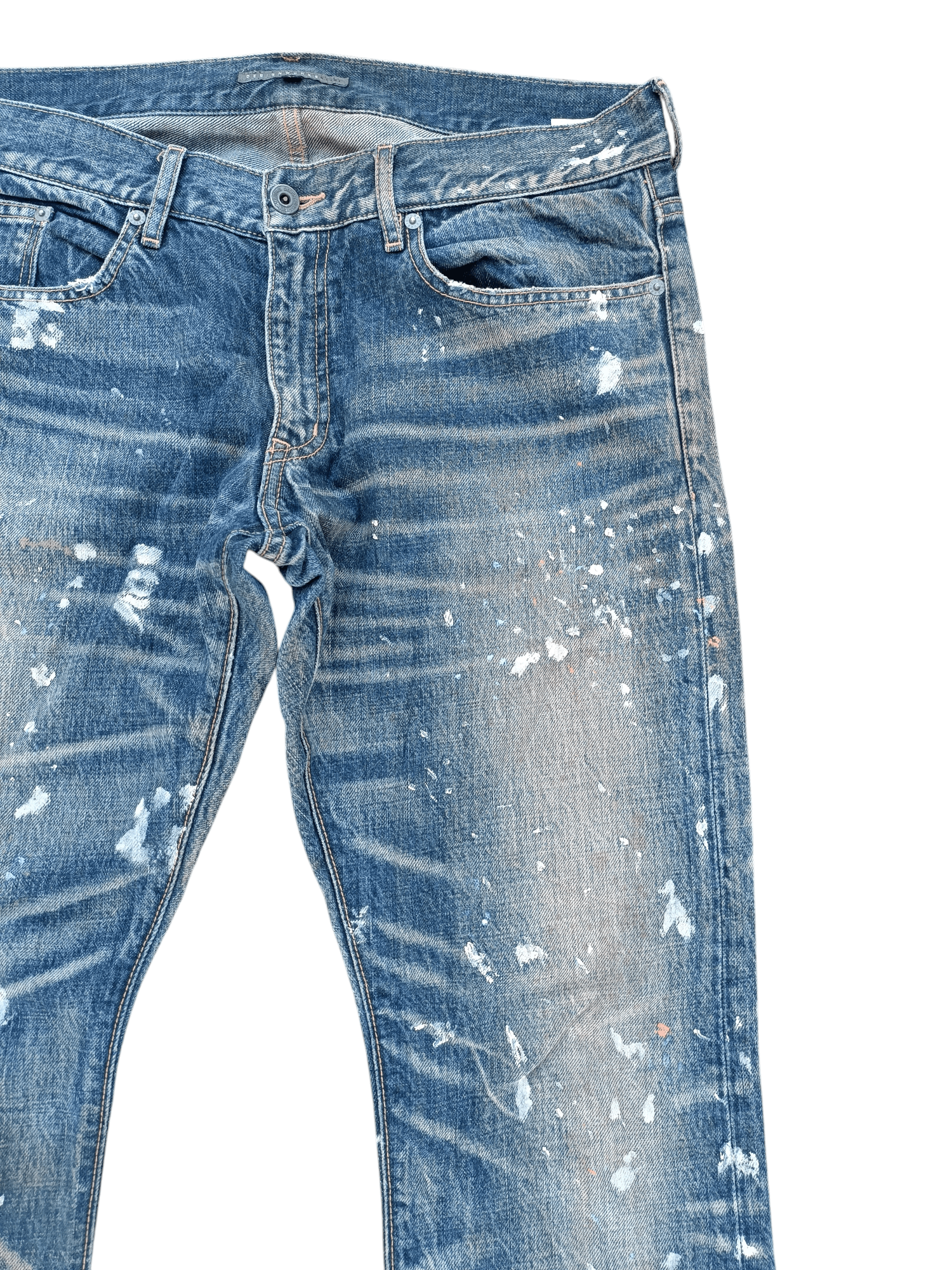 Japanese Brand × Tornado Mart RARE Japanese Brand Paint Splash Whiskers Faded Denim Jeans Size US 34 / EU 50 - 6 Thumbnail