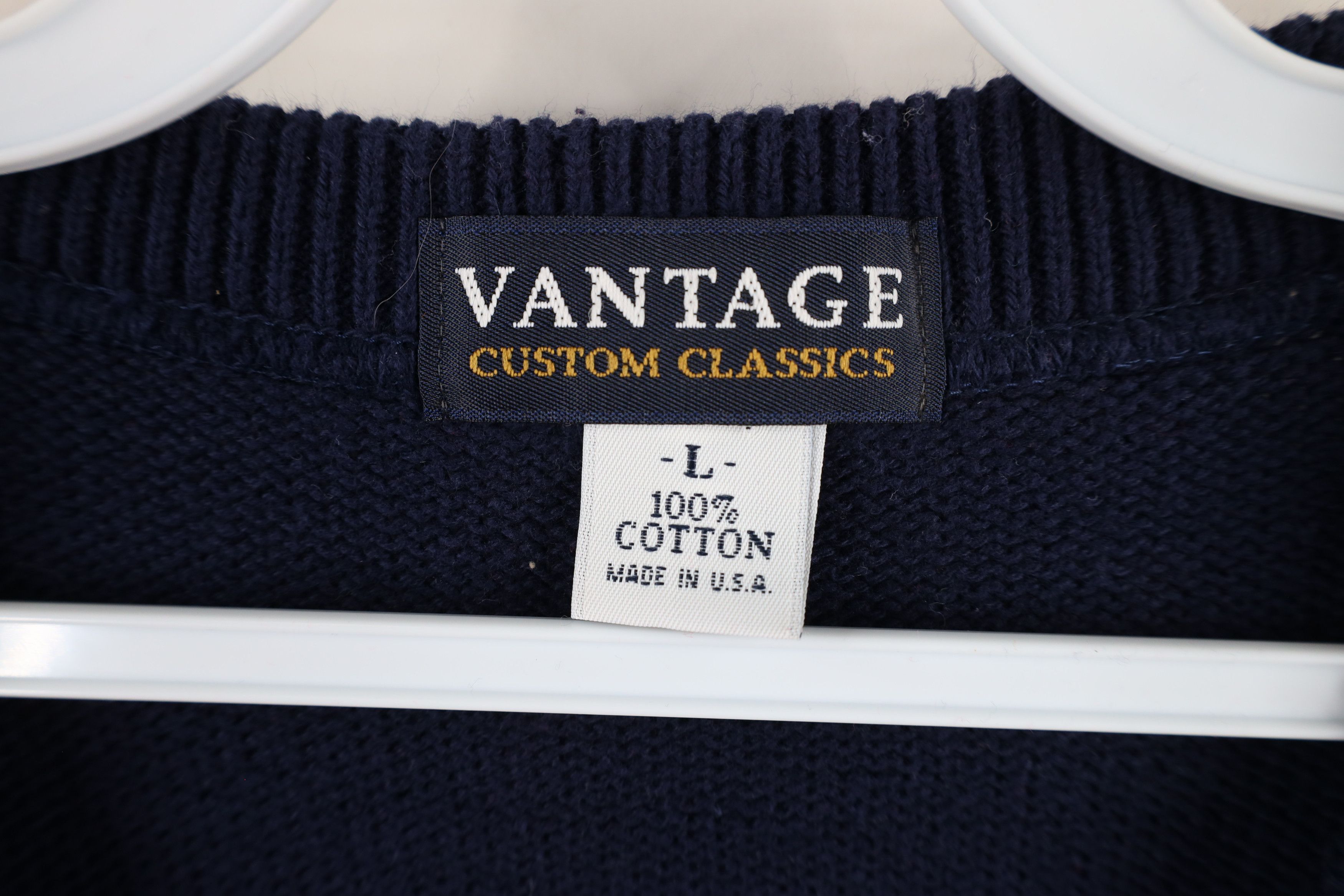 Vintage Vintage 90s Streetwear Cotton Knit Sweater Vest Blue USA Size US L / EU 52-54 / 3 - 5 Thumbnail