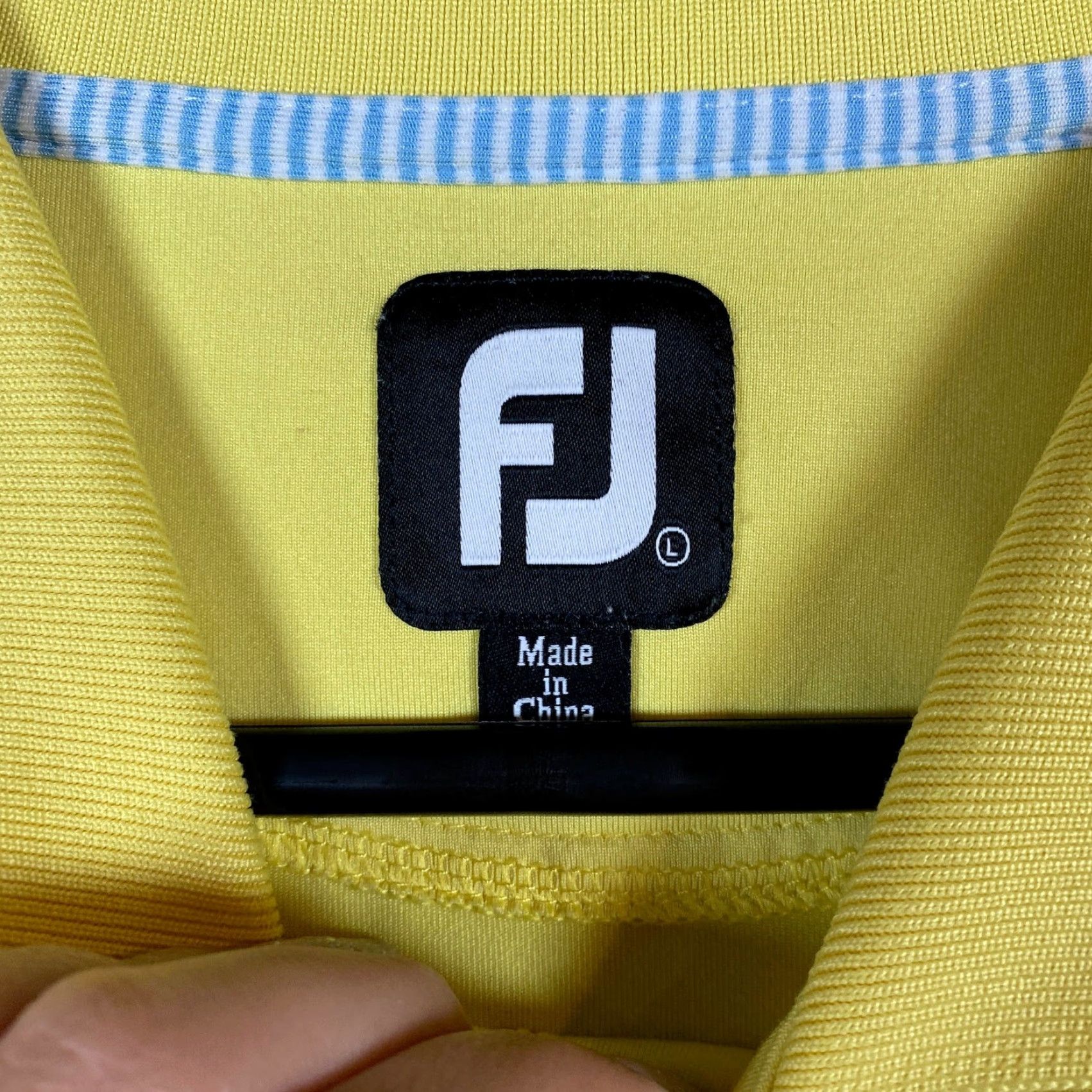 Footjoy FootJoy Shirt Yellow Blue Golf Polo Mens L Quick Dry Stretch Athleisure Casual Workwear 42 in Chest Colorblock Button-Down Short Sleeve Stateful Size US L / EU 52-54 / 3 - 6 Thumbnail