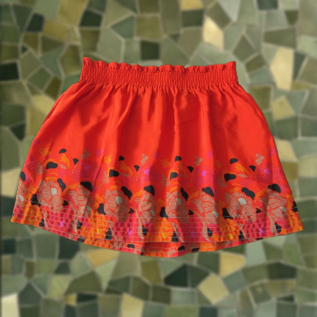 Vintage VINTAGE Ecote' Urban Outfitters Abstract Satin Skirt with Pockets Orange Grey Black Green Large - Women - Skirt - L Size 36" / US 14 / IT 50 - 1 Thumbnail