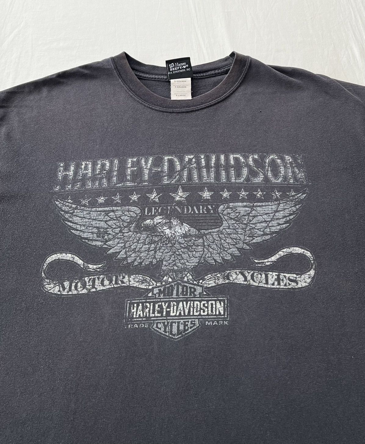 Harley Davidson Vintage 2012 Harley Davidson Eagle Red Rock Black T-shirt Size US XL / EU 56 / 4 - 6 Thumbnail