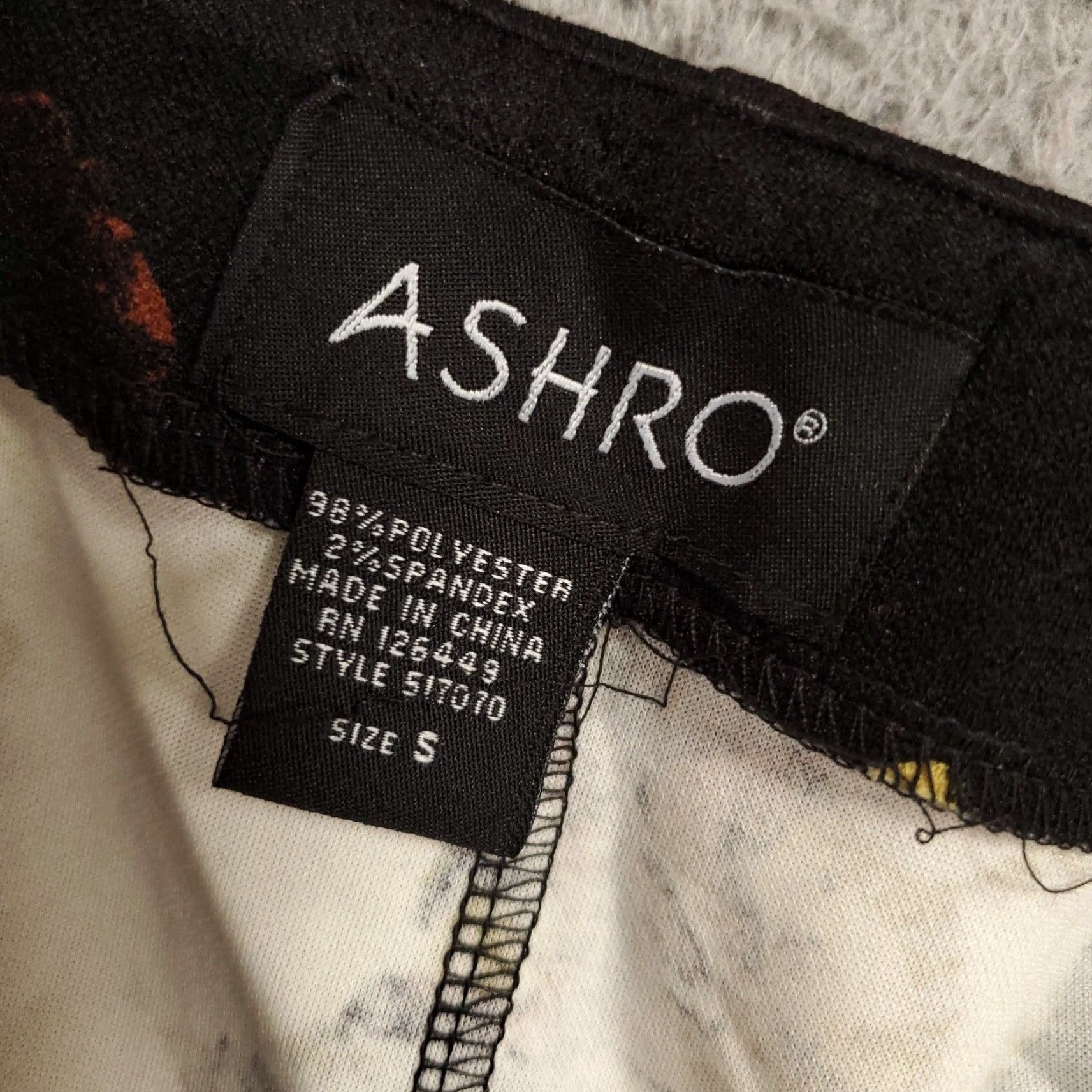 Vintage ASHRO Skirt Women S Black Floral Pencil Pull On Stretchy NWT Size 28" / US 6 / IT 42 - 5 Thumbnail