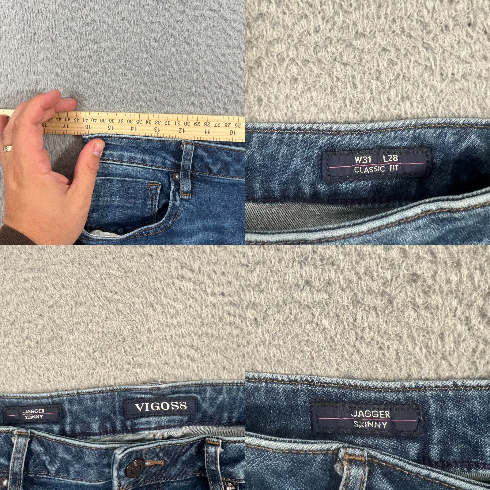 Vintage VINTAGE SkinnyJeans Mens Skinny Fit Jagger Denim Jeans 29x28 Blue Cotton Blend Size US 29 - 8 Thumbnail