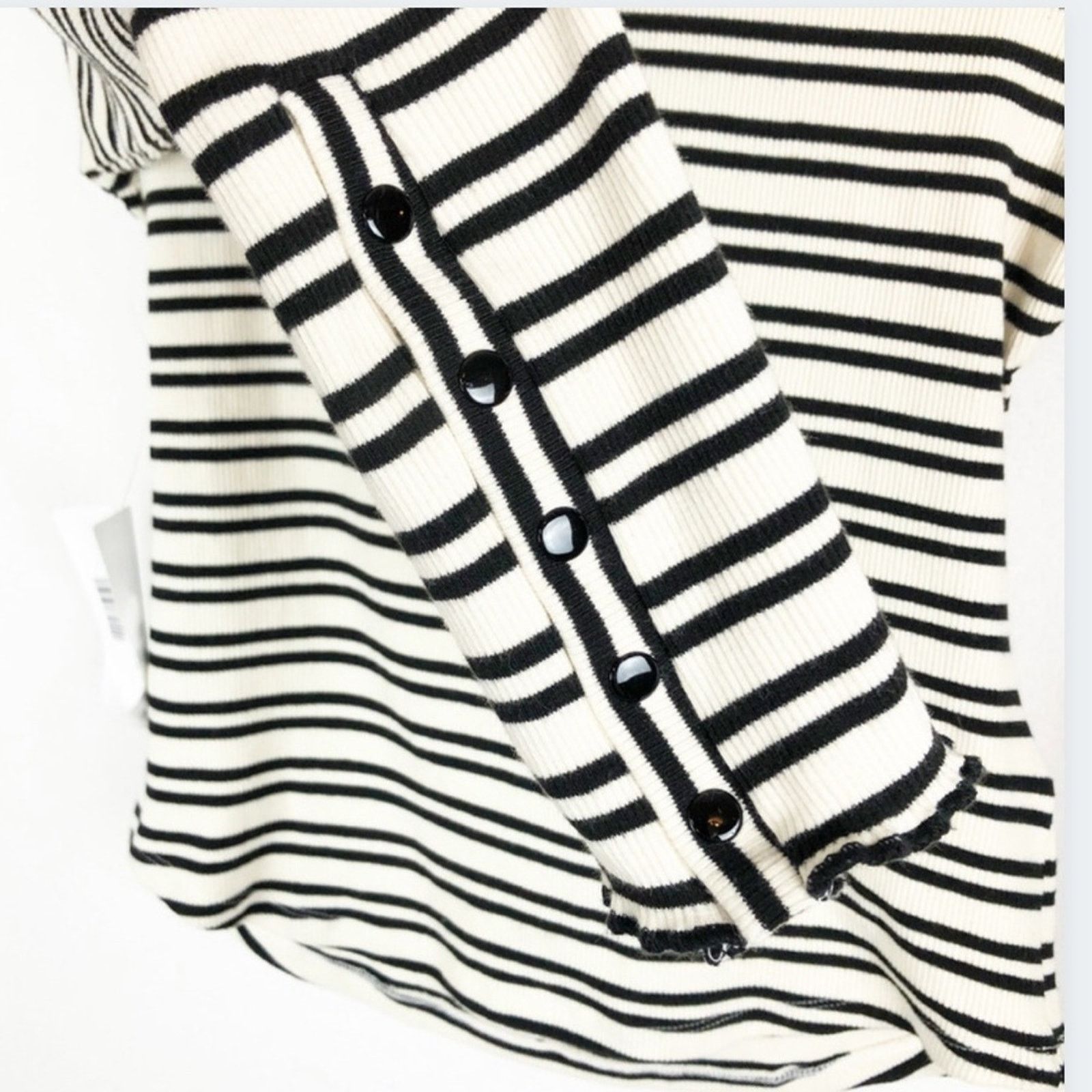 Free People New With Tag Women’s Free People Striped Cutout Top Ivory Size M / US 6-8 / IT 42-44 - 6 Thumbnail