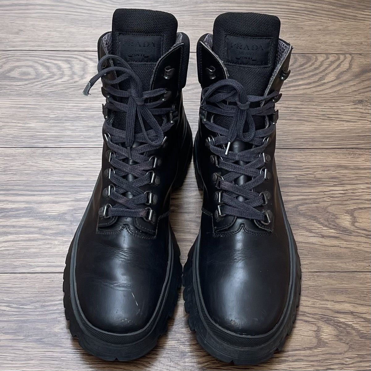 Prada Prada Brixxen Leather Lace-Up Boots Size US 6.5 / EU 39-40 - 2 Thumbnail