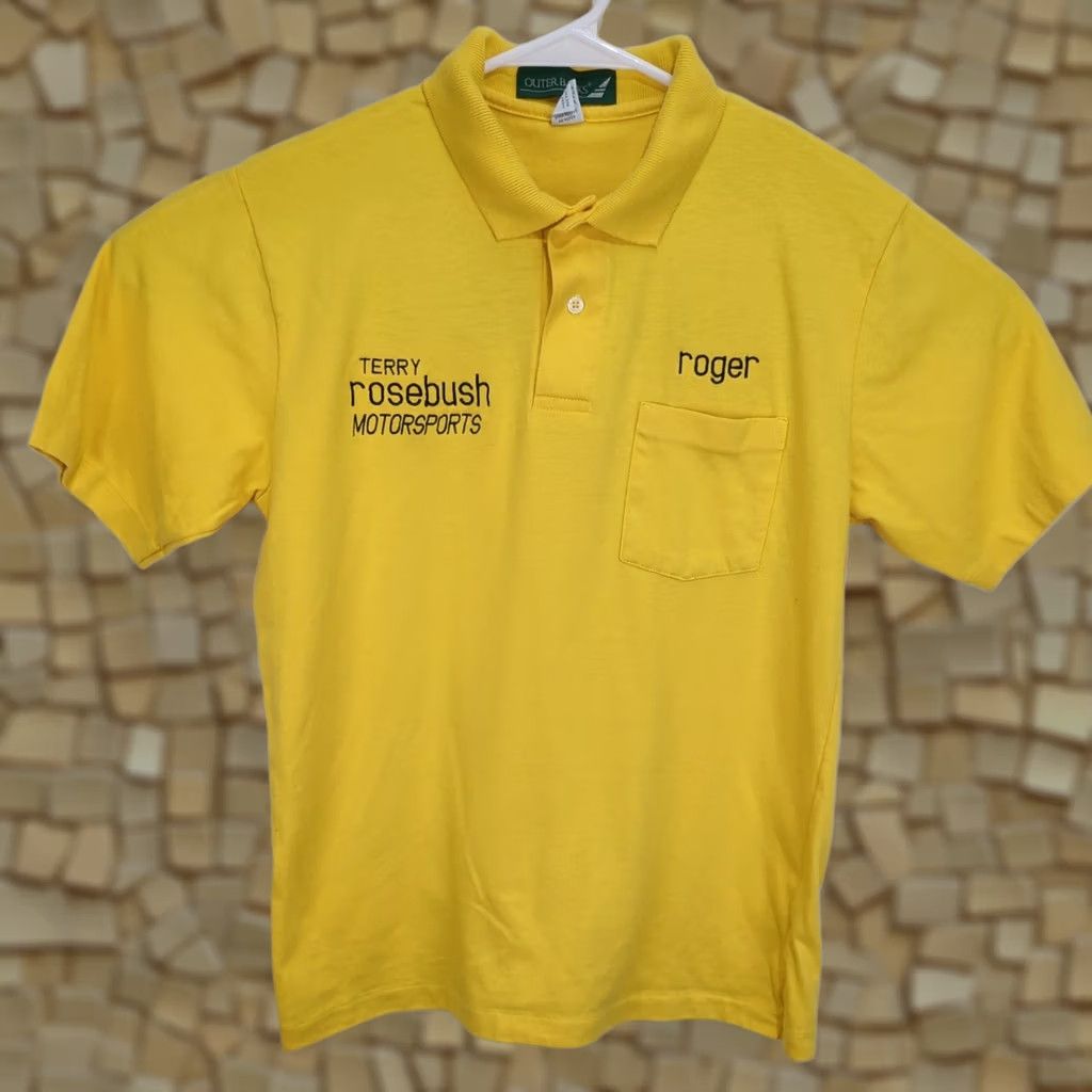 Vintage VINTAGE Outer Banks Polo Shirt Men L Yellow 90s Racing Embroidered Logo Solid Short Sleeve Size US L / EU 52-54 / 3 - 1 Thumbnail