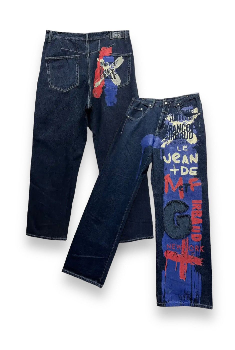 🔥 FYE 90’s GIBRAUD Art Painted Baggy Denim Pants