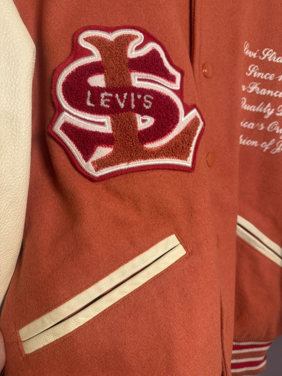Levi's Vintage Clothing Levi's Wool Varsity Jacket Red Tab 90s Size US M / EU 48-50 / 2 - 10 Thumbnail