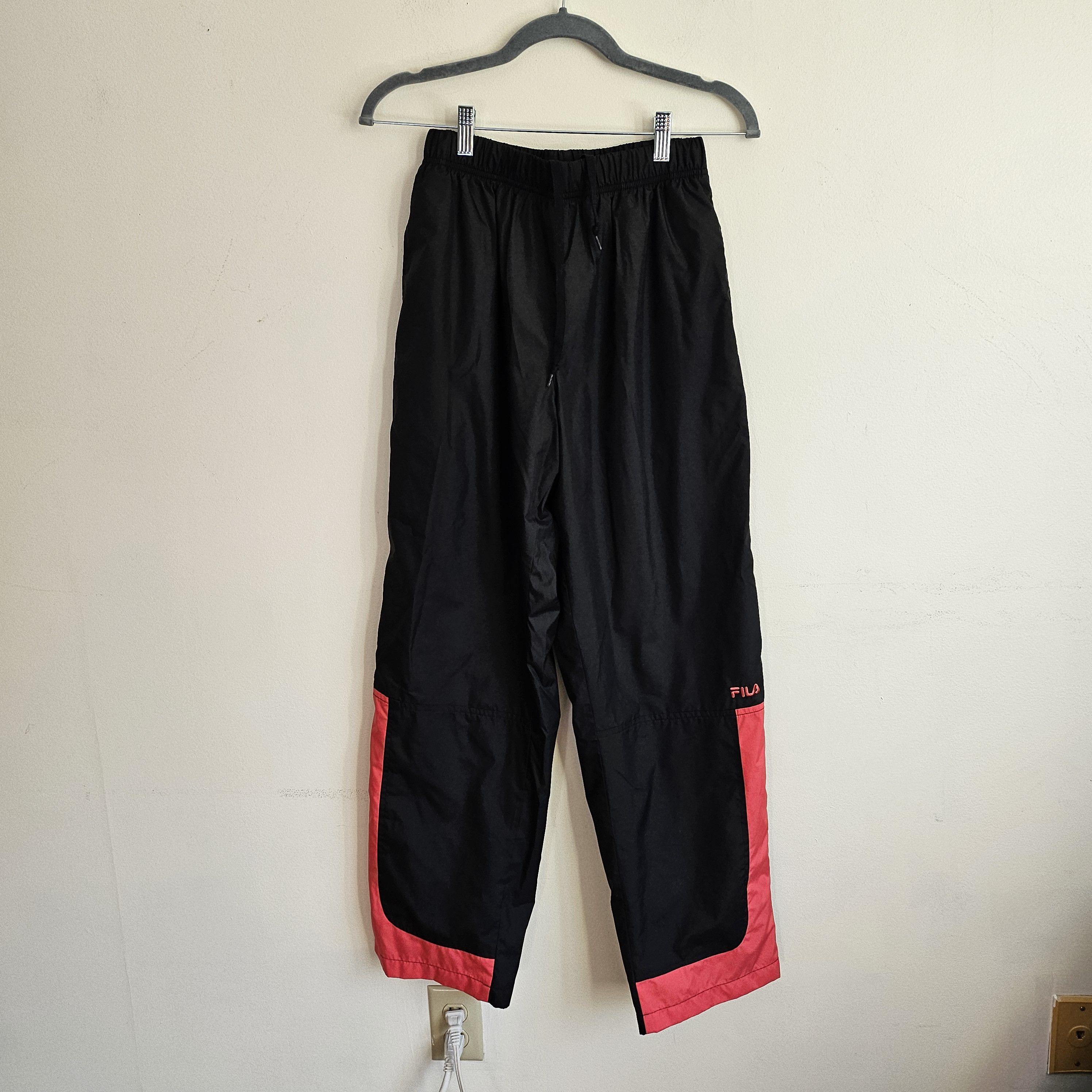 Fila × Vintage Vintage Fila Track Pants Black Straight Mesh Lined Size US 30 / EU 46 - 2 Thumbnail