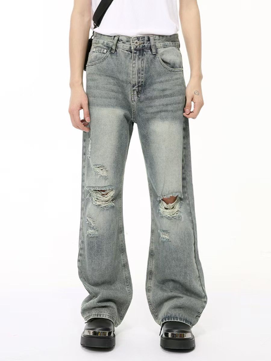 Japanese Brand × Vintage Washed and distressed street style hip hop jeans Size US 34 / EU 50 - 1 Thumbnail