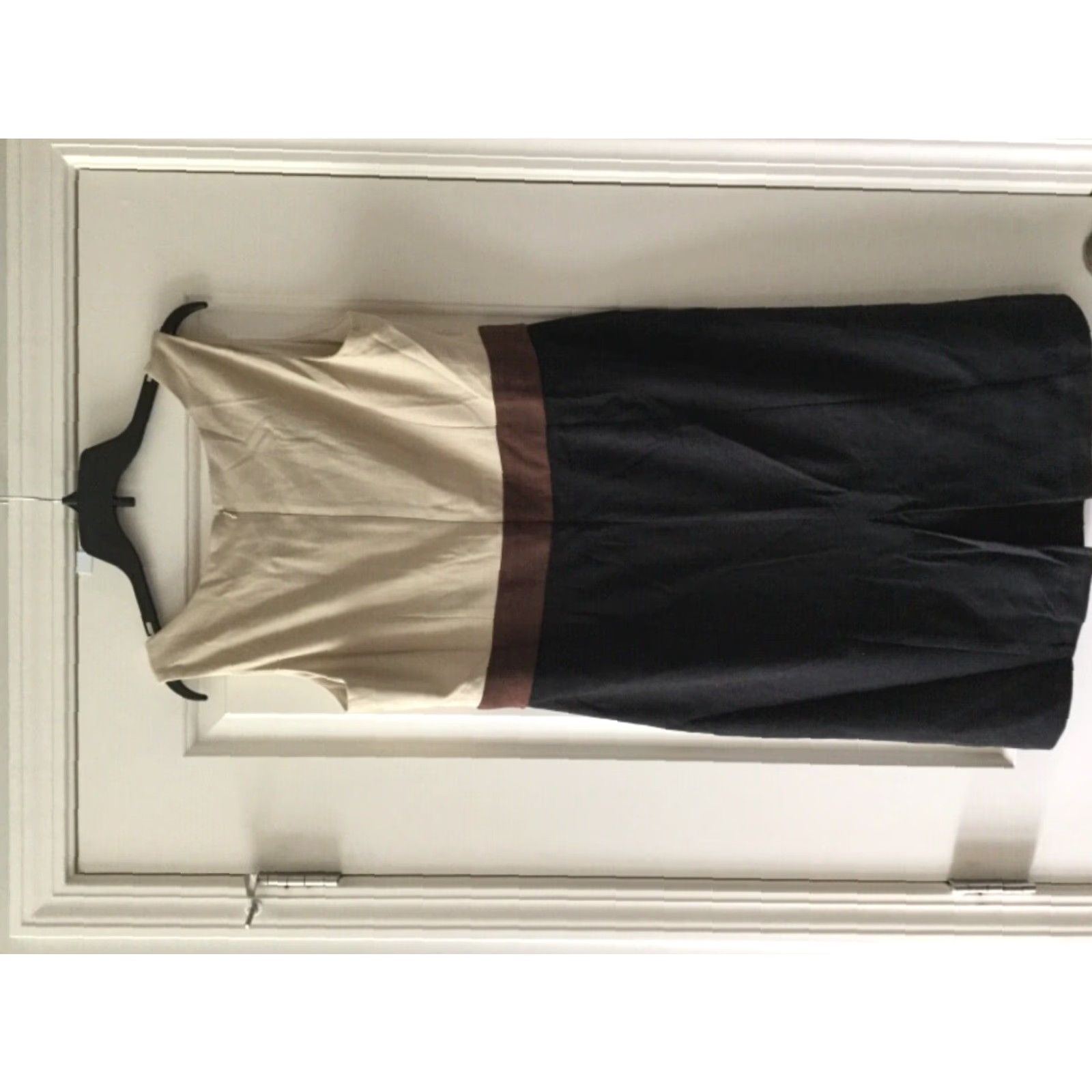 Vintage K Womens 2 PC Dress Size 14 Brown Tan Black Sleeveless Dress & Print Jacket Size XL / US 12-14 / IT 48-50 - 5 Thumbnail