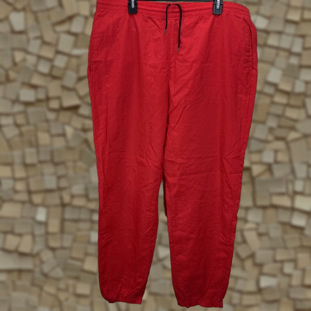 Marlboro VINTAGE Marlboro Adventure Team Red Track Pants XL Men's Nylon Windbreaker Pockets Elastic Waist Tapered Leg 90s USA Cowboy Retro Size US 36 / EU 52 - 1 Thumbnail