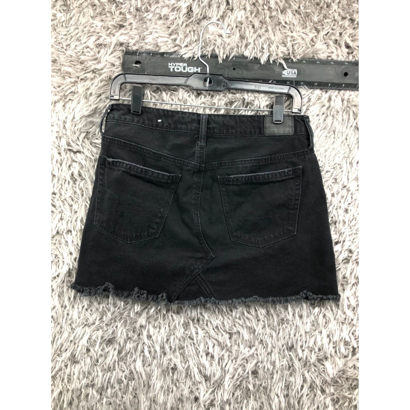 American Eagle Outfitters American Eagle Outfitters A-Line Skirt Short Black Denim Cotton Blend Button Closure 8 Adult Womens Size 30" / US 8 / IT 44 - 6 Thumbnail