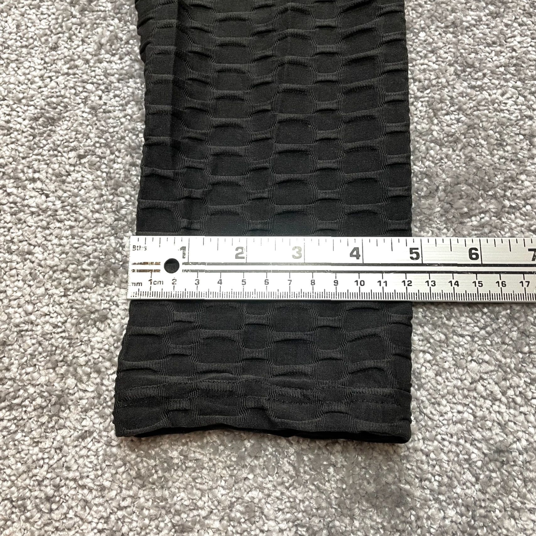 Vintage Unbranded Leggings Womens Large Black Yoga Stretch Textured New NWT 26x25 Size 36" / US 14 / IT 50 - 2 Thumbnail