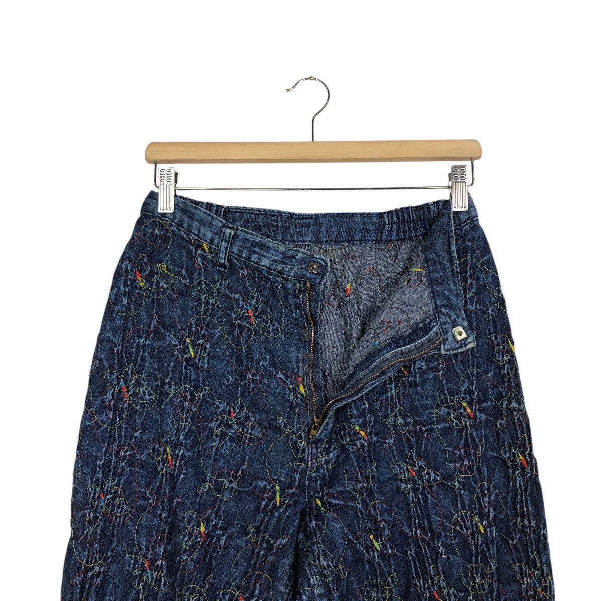 Japanese Brand 📌Vintage Denim Jeans Colourful Quilted Design Size 28" / US 6 / IT 42 - 18 Thumbnail