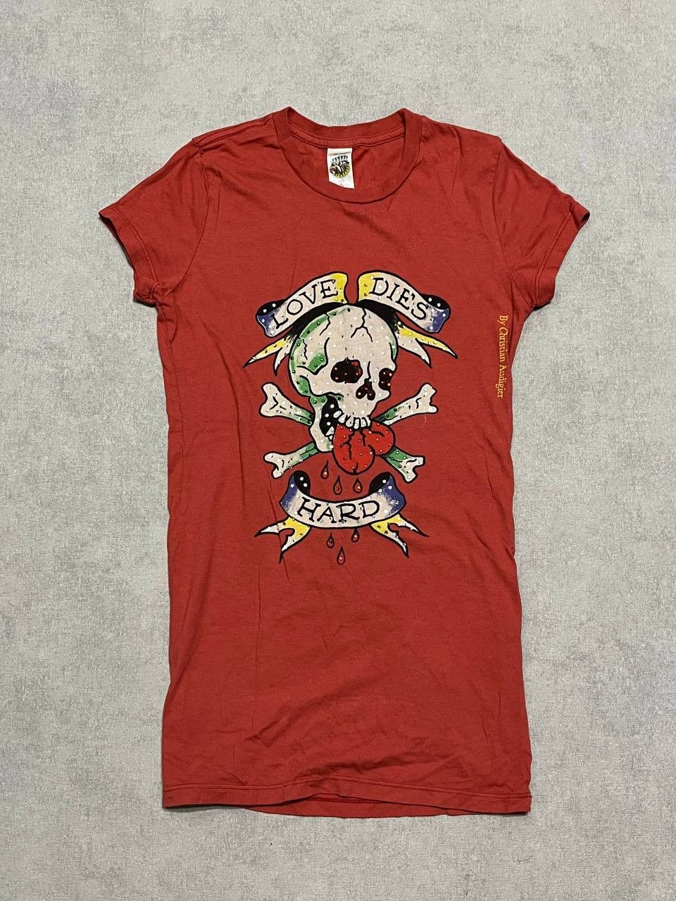Ed Hardy Vintage Ed Hardy Women`s Red Logo Print T Shirt Size S Size S / US 4 / IT 40 - 1 Thumbnail