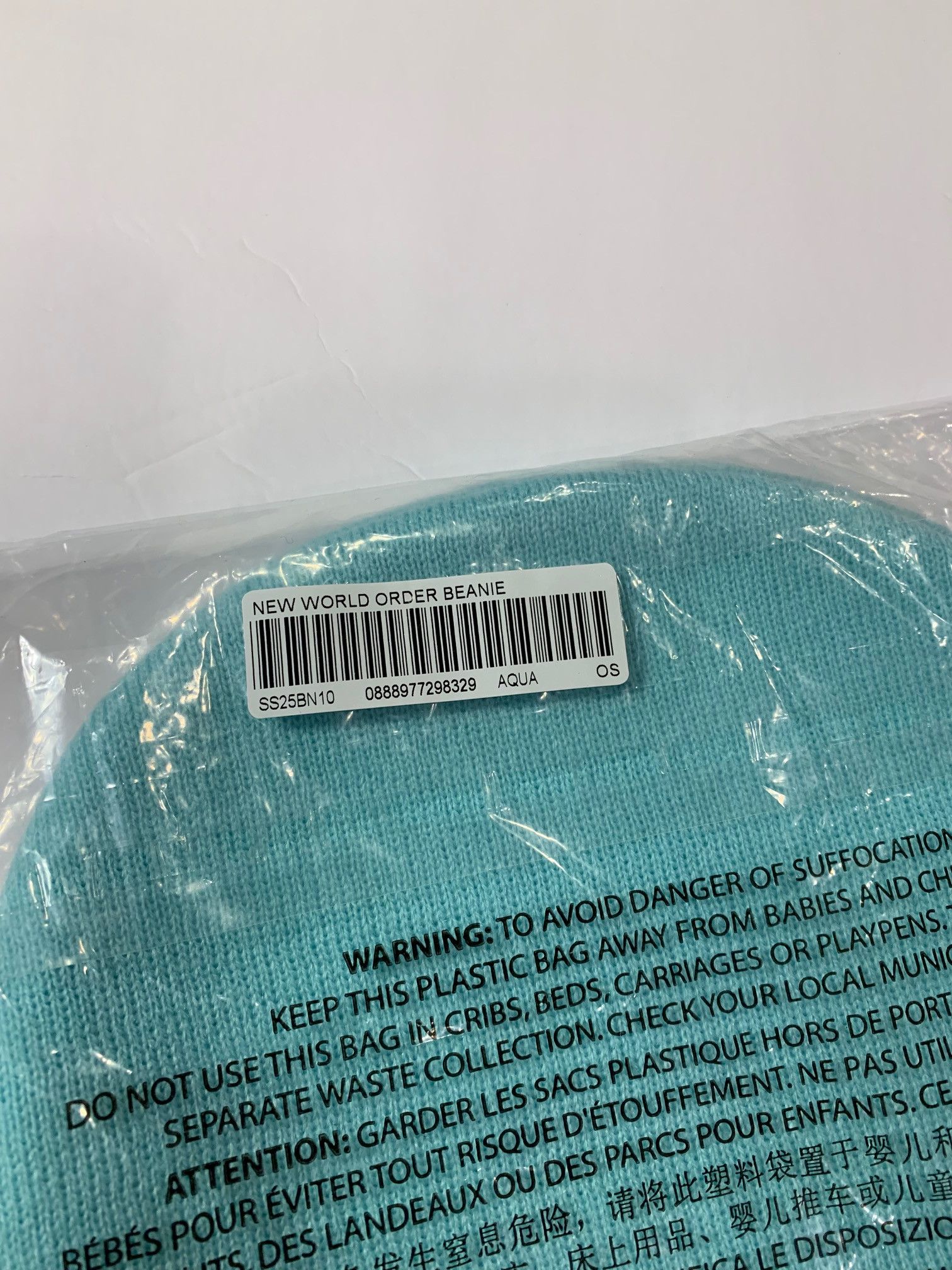 Supreme New World Order Beanie Aqua Size ONE SIZE - 3 Thumbnail