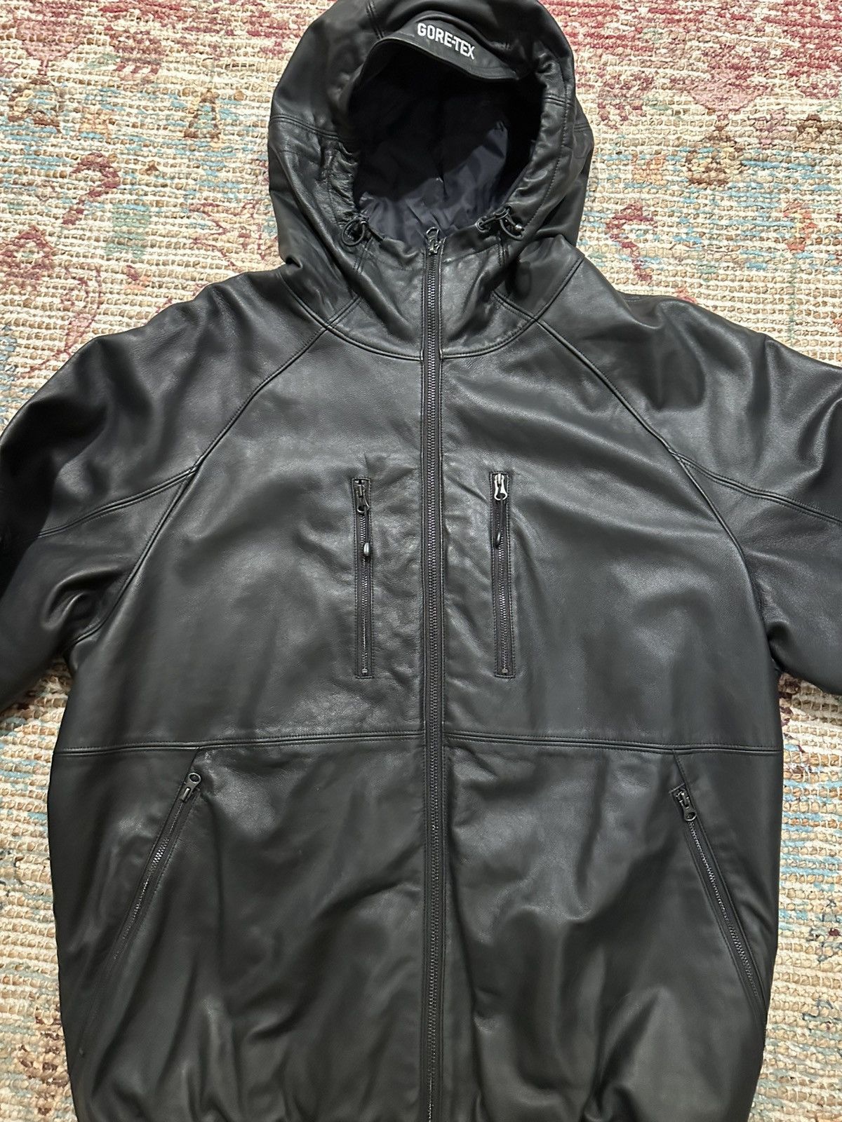 Goretex × Supreme Supreme Gore-Tex Leather Jacket Black | Grailed
