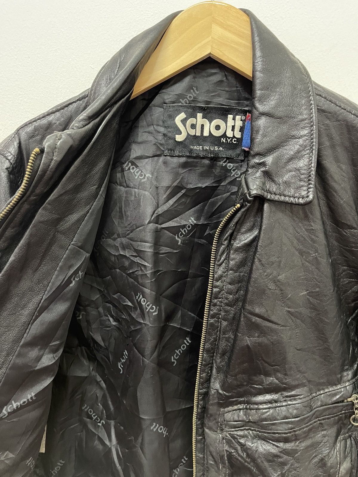 Schott VINTAGE SCHOTT LEATHER BIKER JACKET Size US M / EU 48-50 / 2 - 2 Thumbnail