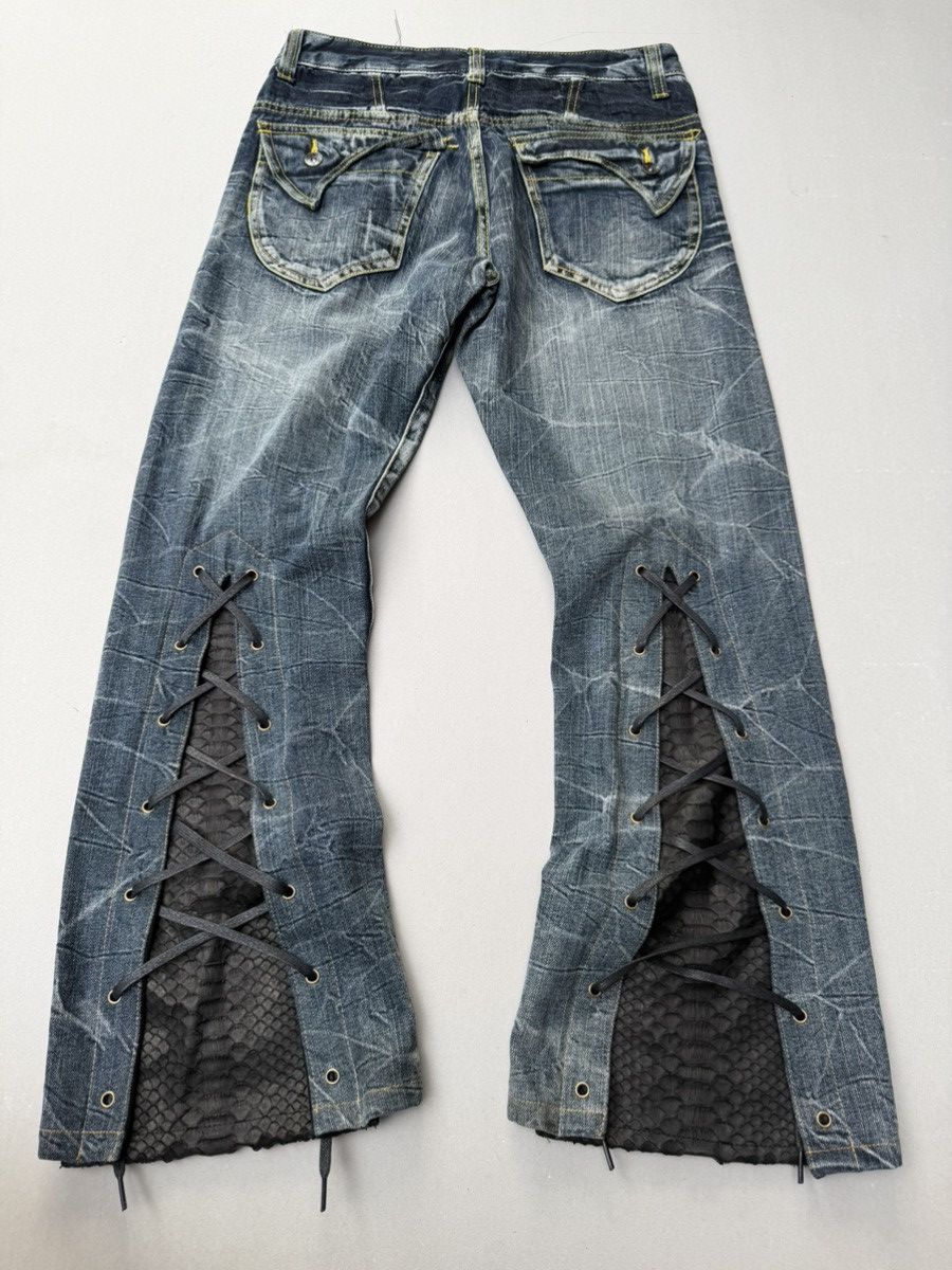 Japanese Brand Blow by Blue lace up flare jeans Size US 30 / EU 46 - 5 Thumbnail