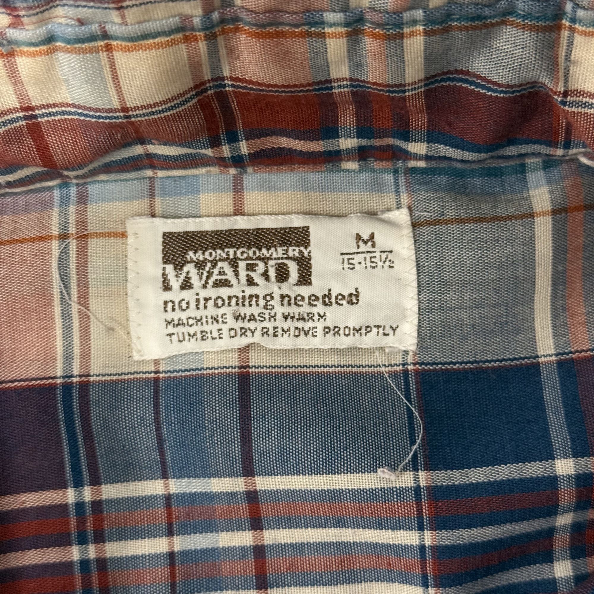 Other Vtg Montgomery Ward MoD Blue Red SHADOW PLAID Shirt Size US M / EU 48-50 / 2 - 4 Thumbnail