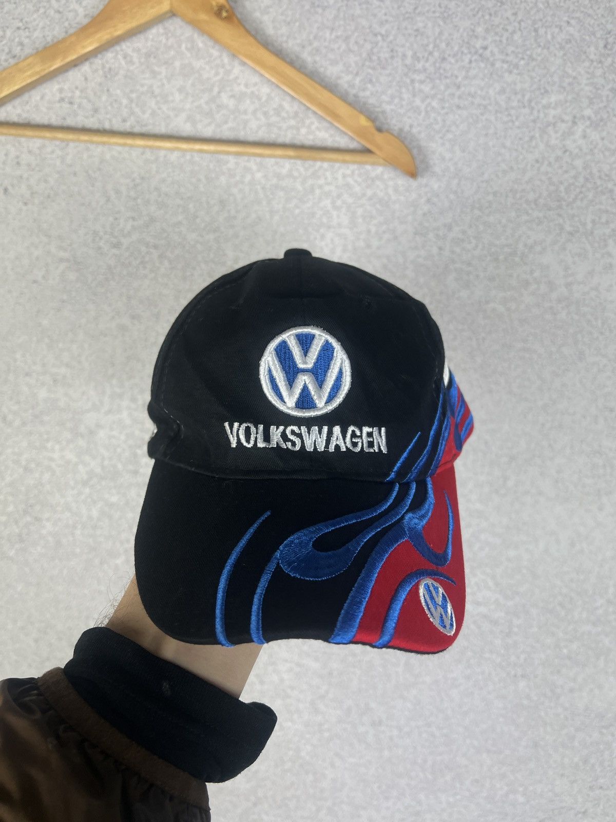 Other Vintage Y2K Racing Volkswagen Flames Fire Cap Hat Size ONE SIZE - 2 Thumbnail