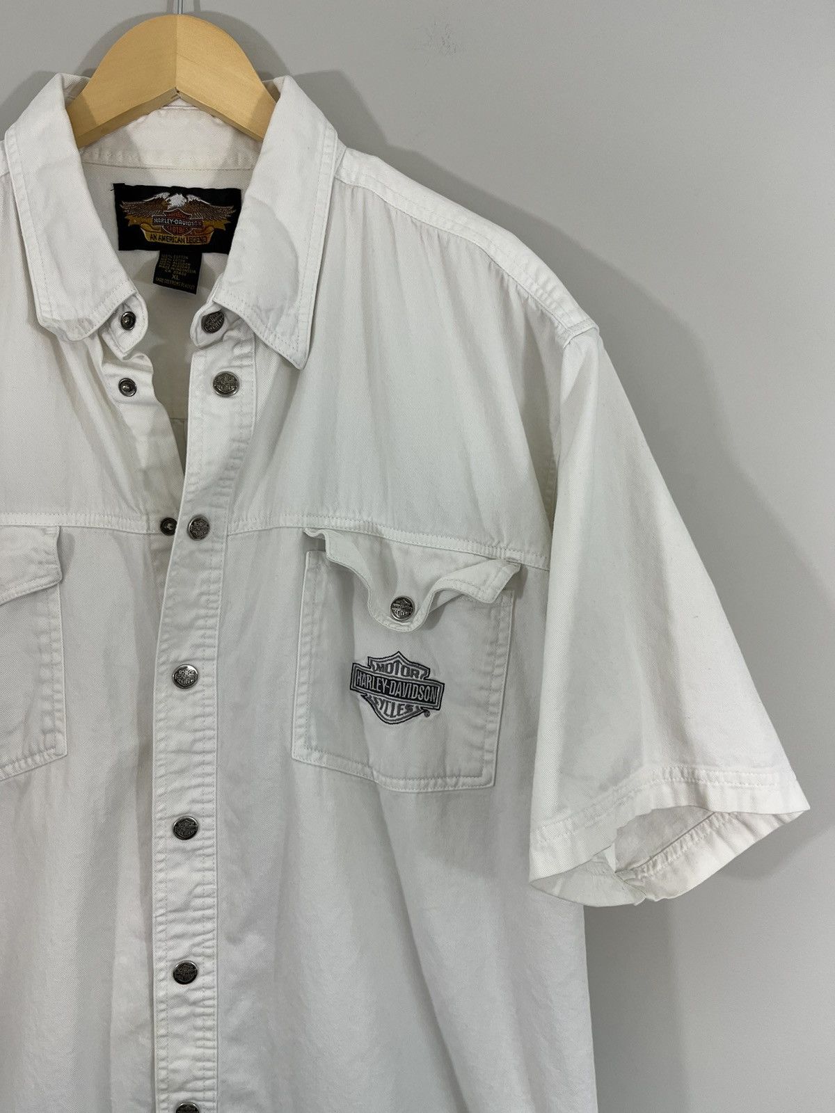Vintage Harley Davidson Snap Down Distressed Moto Shirt Size US XL / EU 56 / 4 - 3 Thumbnail