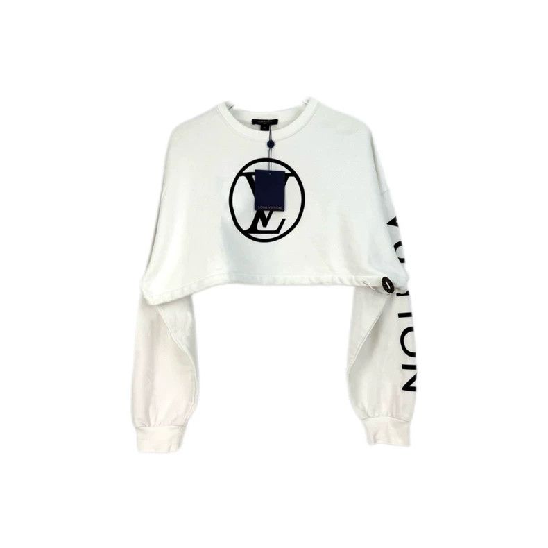 Louis Vuitton Louis Vuitton White classic logo cropped sweatshirt 2505-Ne Size M / US 6-8 / IT 42-44 - 1 Thumbnail