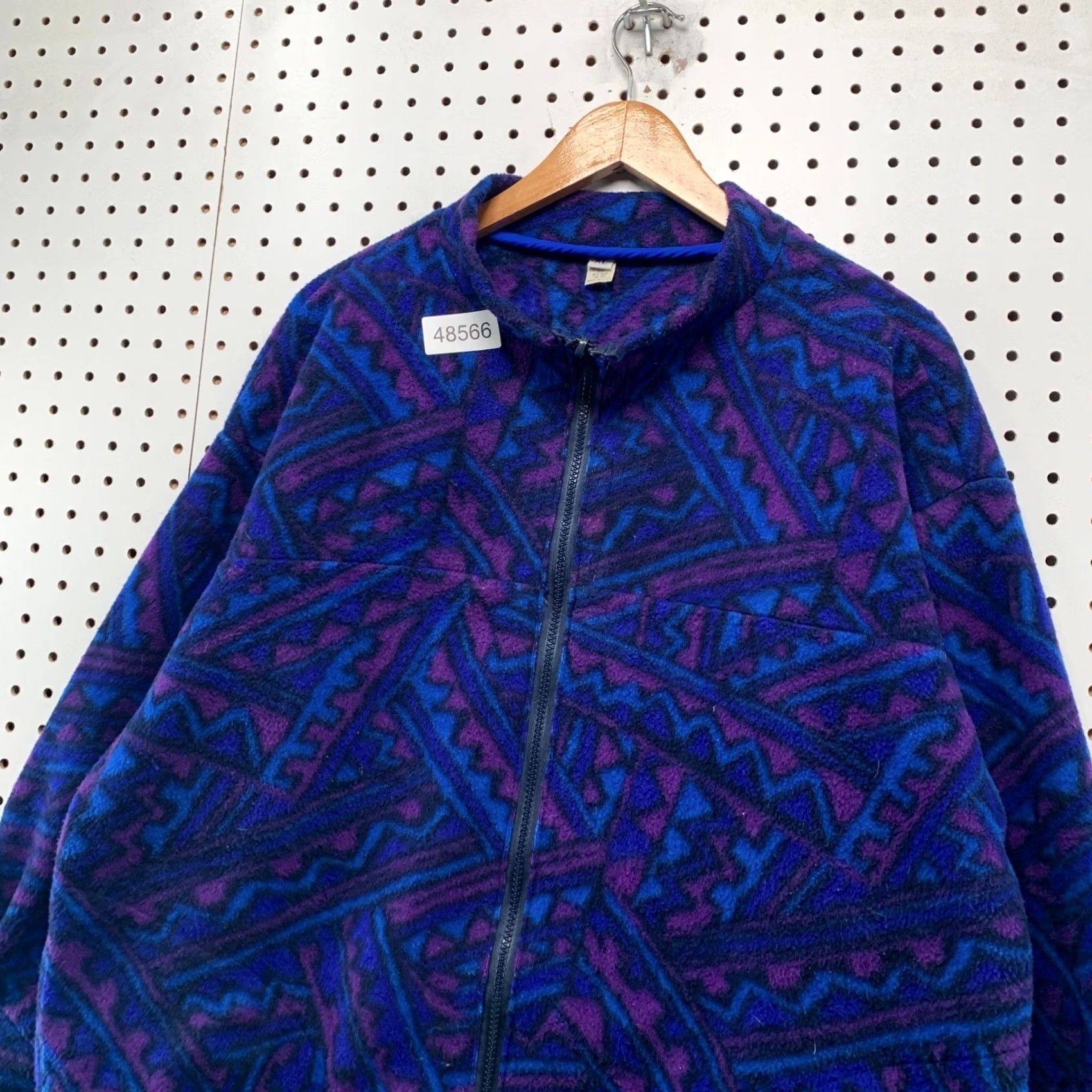 Vintage VINTAGE Aztec Fleece Jacket Mens XL Blue Purple Geometric Abstract 90s USA Size US XL / EU 56 / 4 - 6 Thumbnail