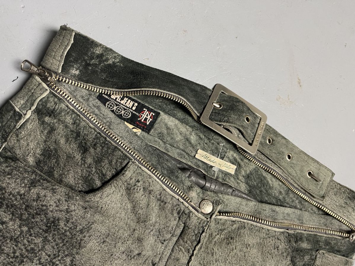 Jean Paul Gaultier FW 2000 Leather pants with detachable belt Size 28" / US 6 / IT 42 - 4 Thumbnail