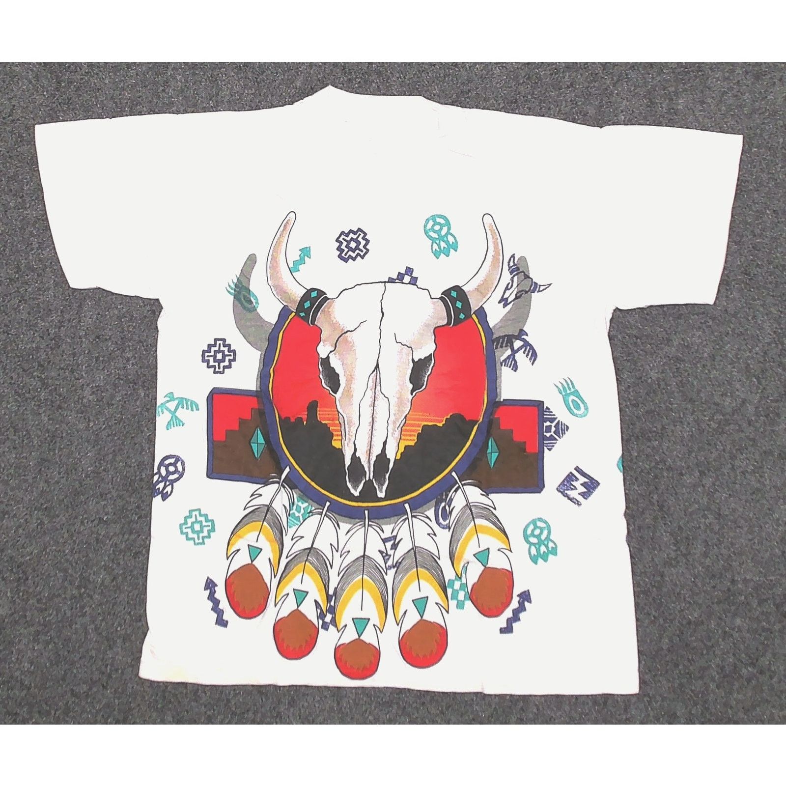 Vintage 90s Single Stitch Sitting Bull Skull Tee M Size US M / EU 48-50 / 2 - 3 Thumbnail