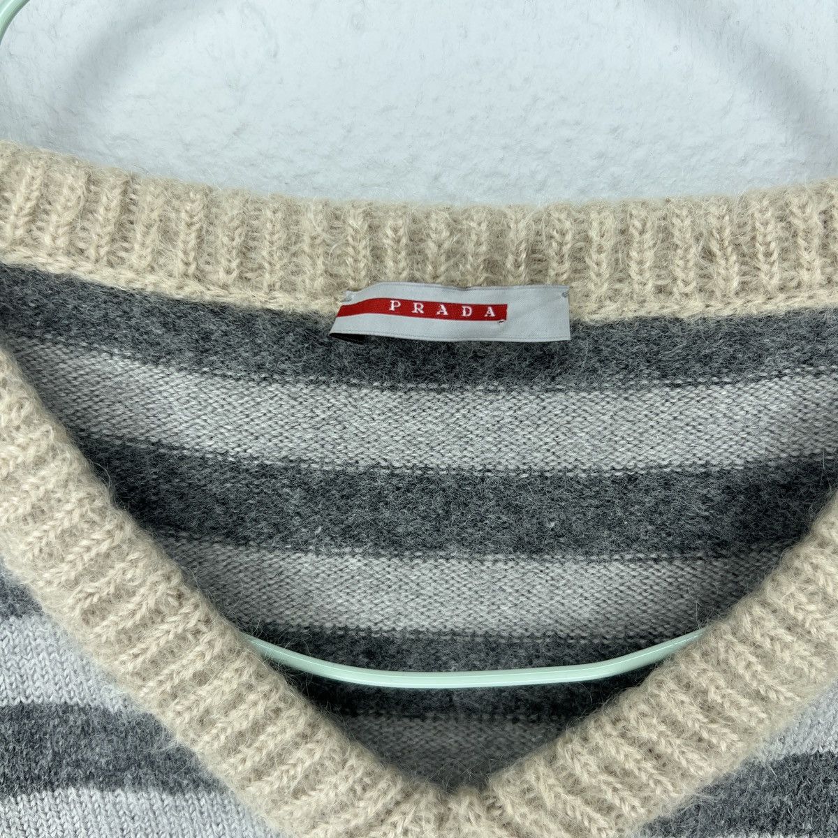 Prada Prada Wool Knitwear Sweater Grey Striped Jumper Retro Y2K Size M / US 6-8 / IT 42-44 - 5 Thumbnail