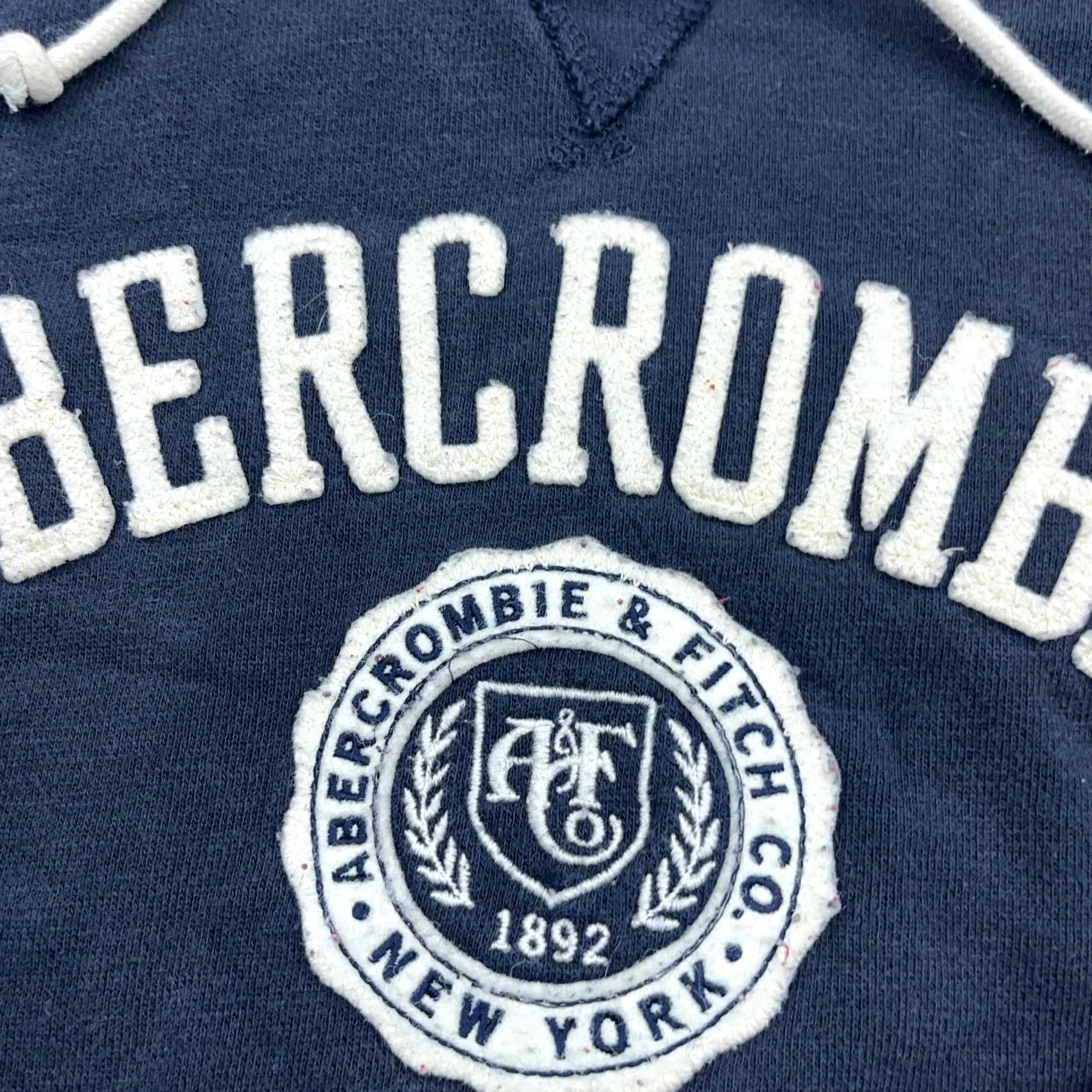 Abercrombie & Fitch VINTAGE Abercrombie & Fitch Hoodie Men M Blue Sweatshirt Faded Crest Logo Embroidered Graphic Print All Seasons Hooded Rich Weight Size US M / EU 48-50 / 2 - 5 Thumbnail
