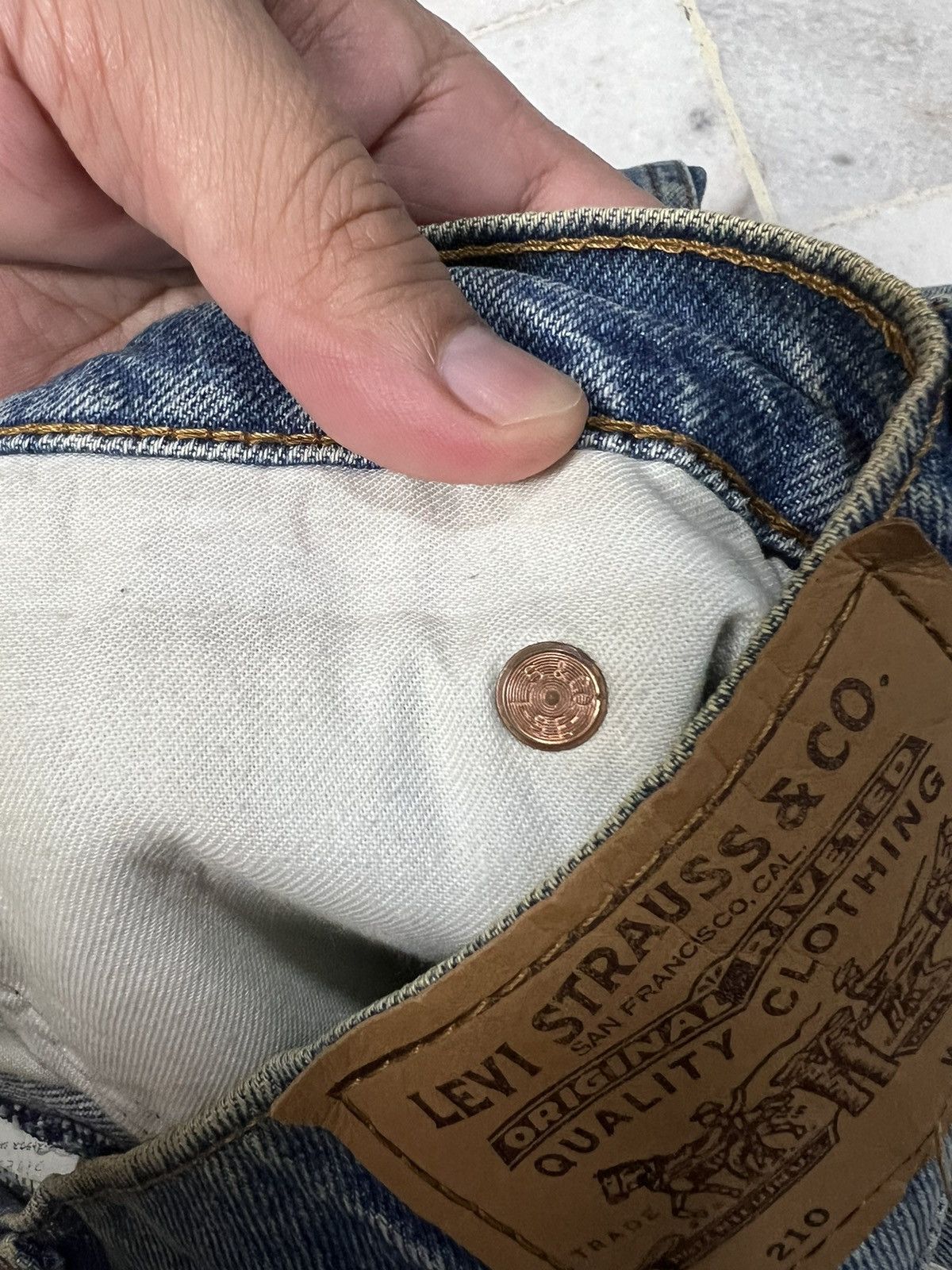 Levi's Vintage Levis 210 Orange Tag Mud Wash Distressed Jeans Size US 28 / EU 44 - 14 Thumbnail
