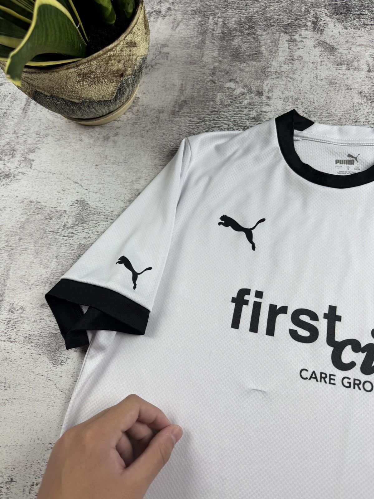 Puma Swindon Town Away 2014 2015 Puma White Soccer Football Men’s L T Shirt Jersey Size US L / EU 52-54 / 3 - 8 Thumbnail