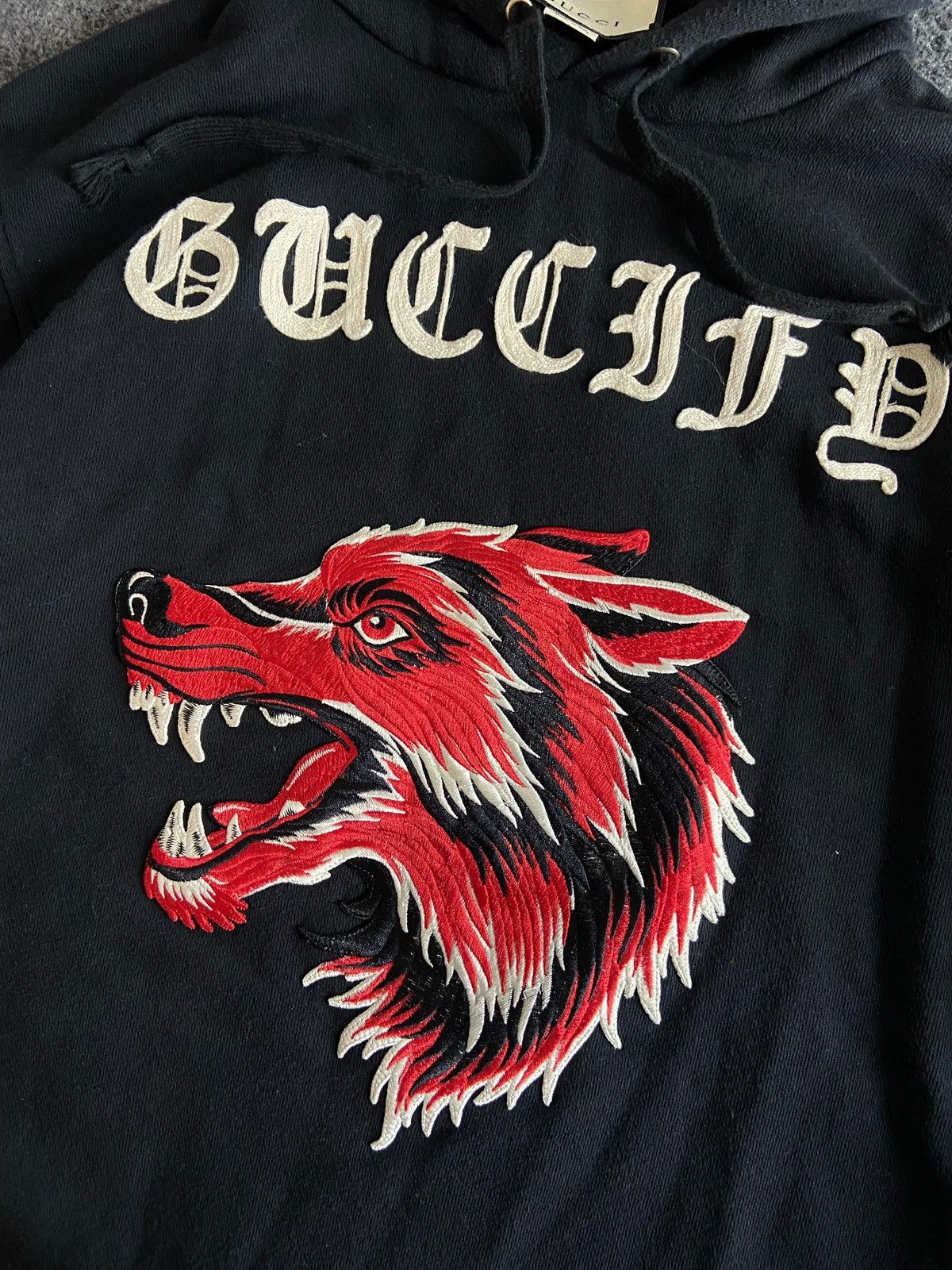 Gucci Gucci Guccify Wolfhead Embroidery Black Hoodie Size US S / EU 44-46 / 1 - 2 Thumbnail