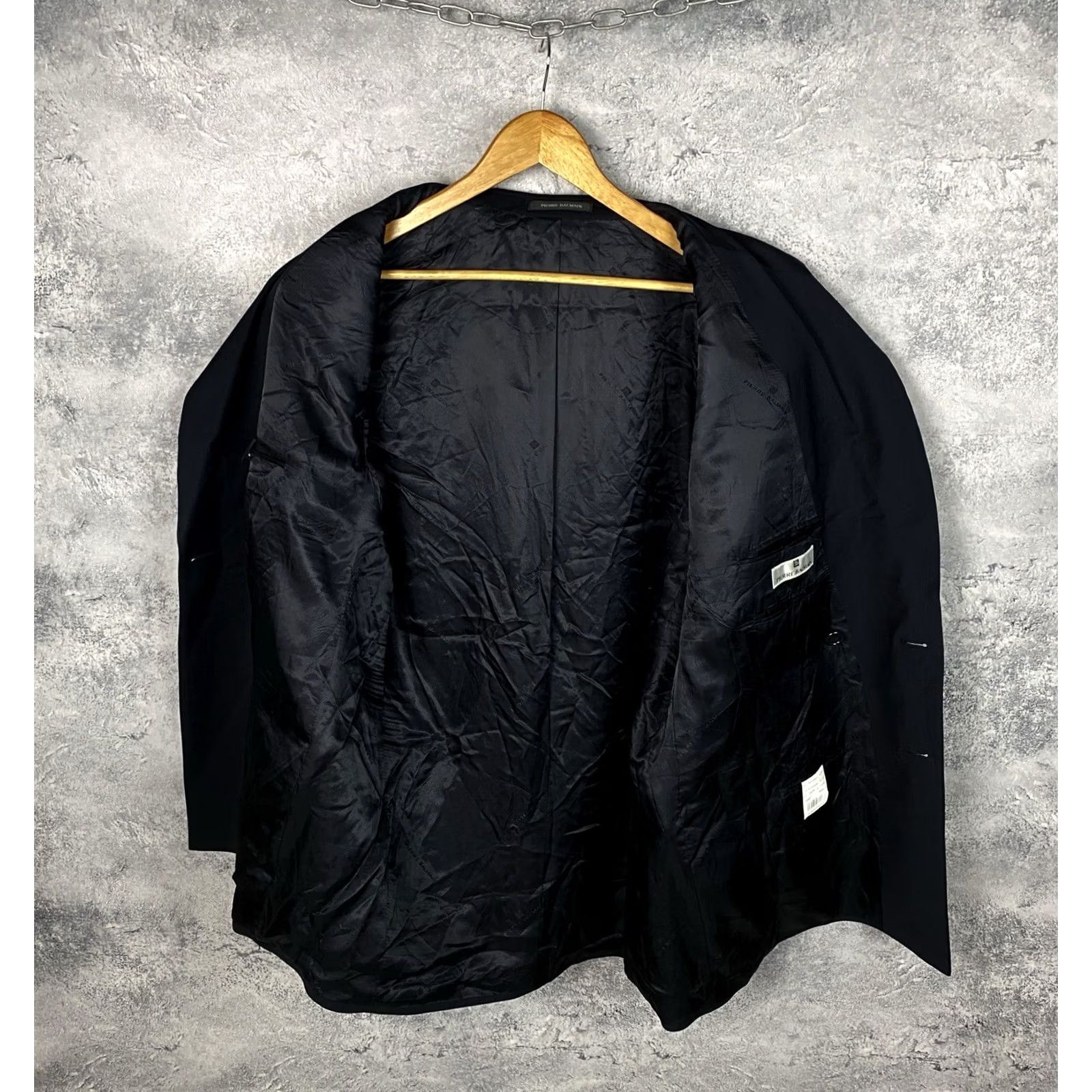 Pierre Balmain Pierre Balmain Jacket Mens 46 Black Men Blazer Two Button Tailored Formal Size Size 46R - 4 Thumbnail