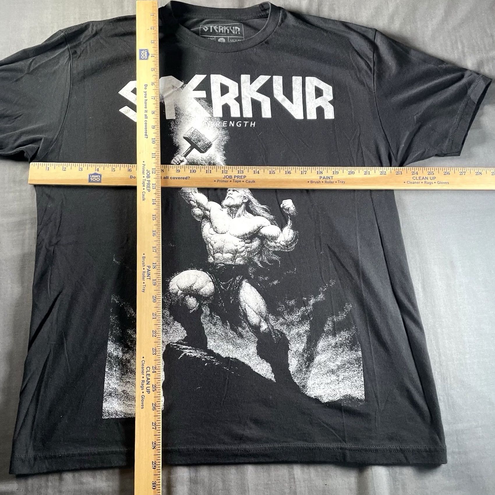 Vintage Sterkur Thor Shirt Men XL Nordic Strength Thor Summoning Performance Lifting Tee Black T-Shirt Mens XL Size US XL / EU 56 / 4 - 4 Thumbnail