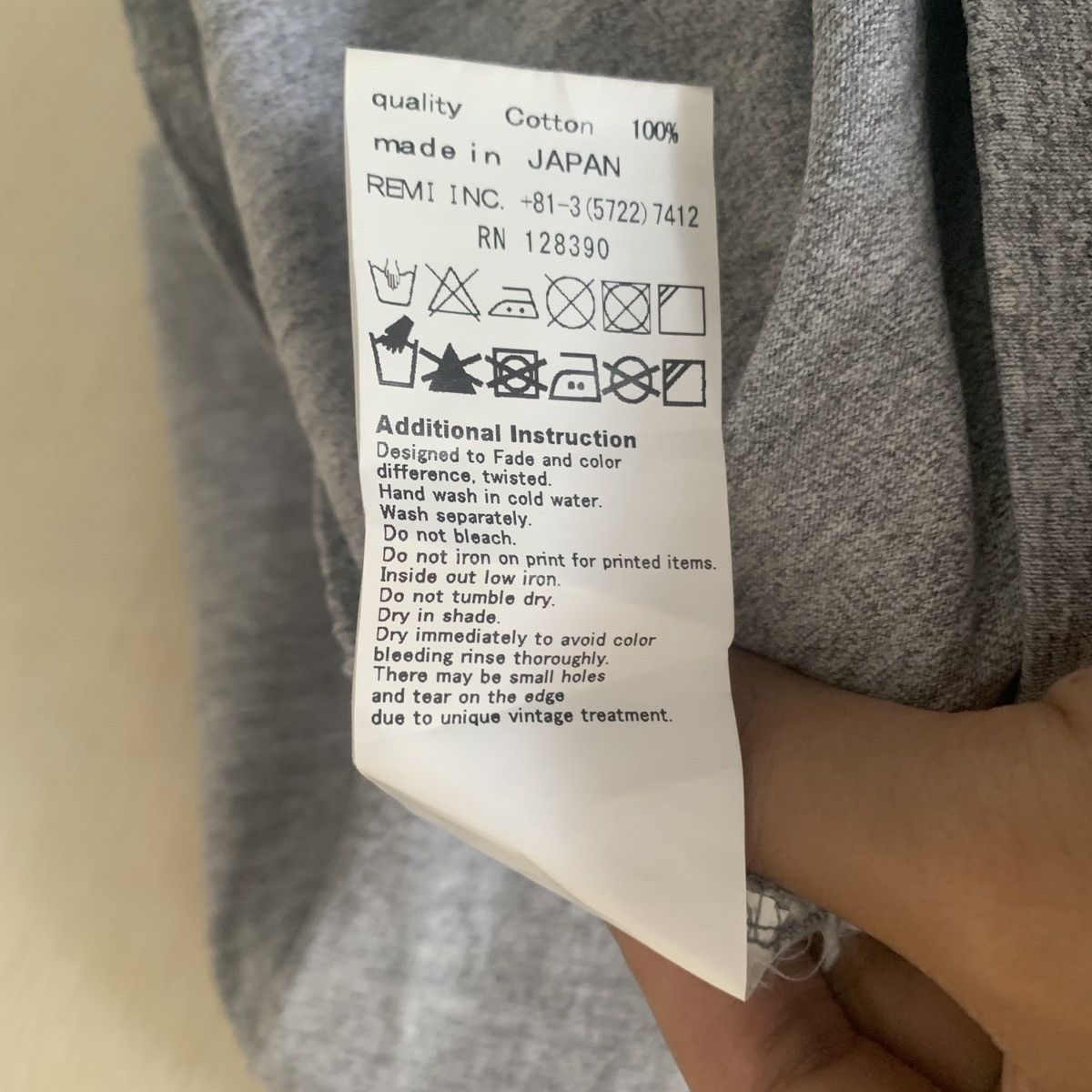 Remi Relief Remi Relief Heavy Cotton Heather Grey Pocket Tee Size US M / EU 48-50 / 2 - 6 Thumbnail