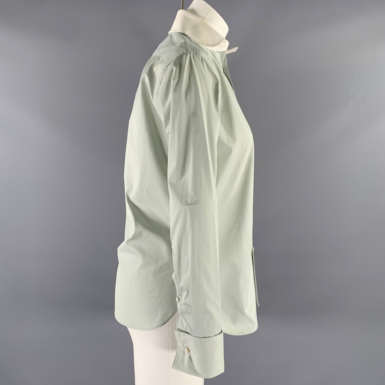 Ralph Lauren RALPH LAUREN Size 2 Green White Cotton Club Collar Dress Top Size XS / US 0-2 / IT 36-38 - 2 Thumbnail