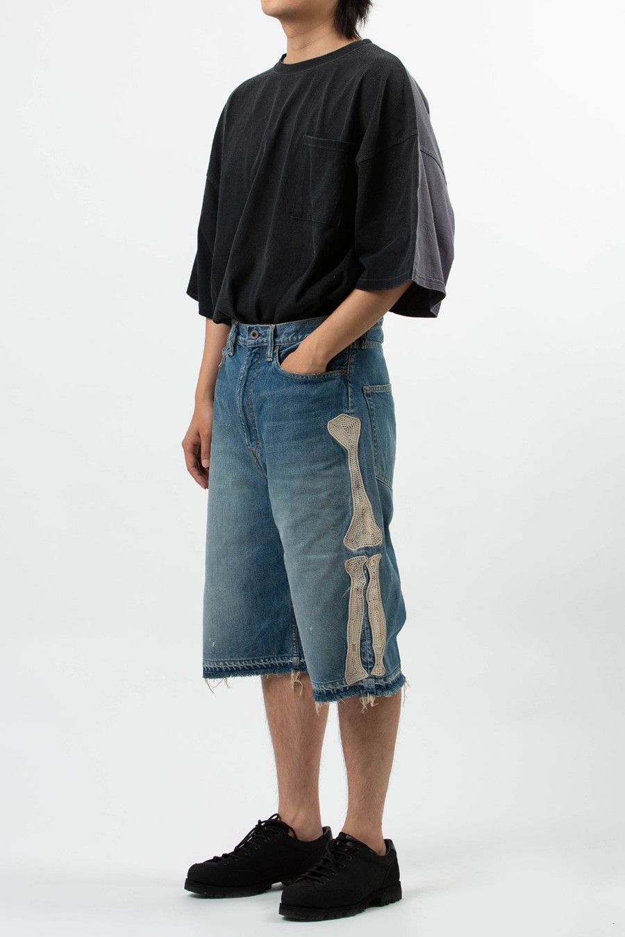 Kapital KAPITAL 14oz denim shorts short pants bone Skeleton indigo Size US 36 / EU 52 - 10 Thumbnail