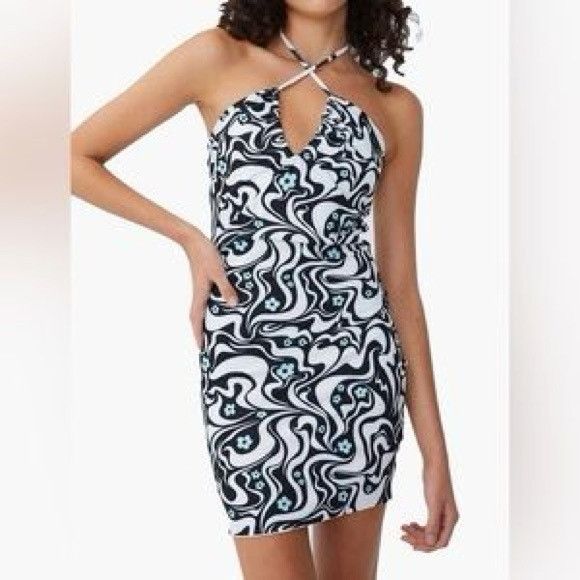 Cotton On NWT COTTON ON BODYCON GATHERED HALTER MINI DRESS AQUA WAVE M Size M / US 6-8 / IT 42-44 - 1 Thumbnail