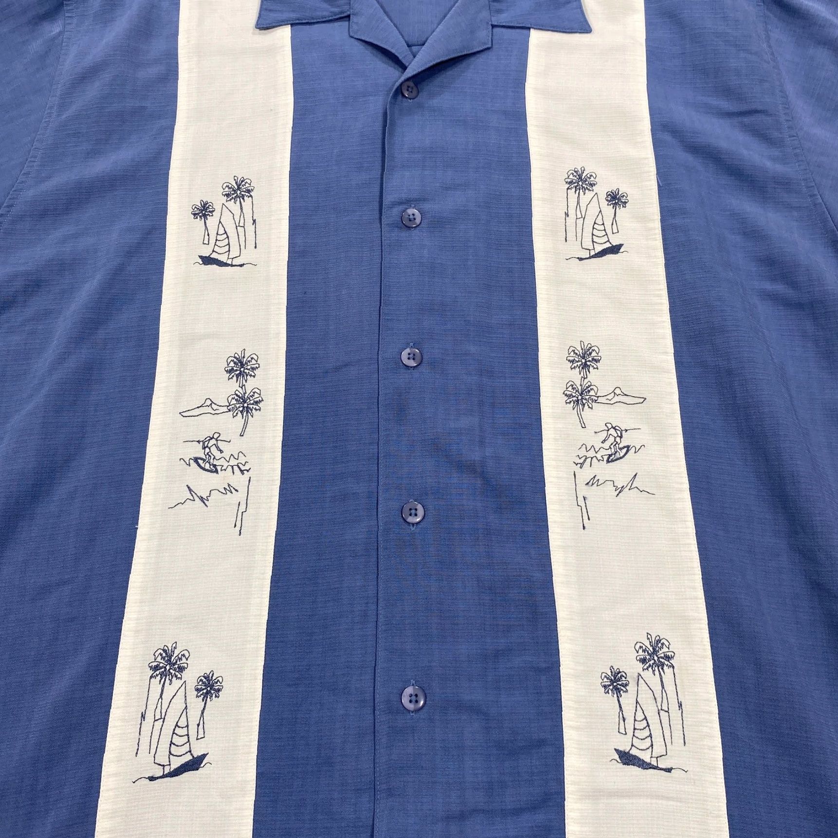 Cherokee Cherokee Shirt Mens L Blue Colorblock Short Sleeve Button Up Embroidered Size US L / EU 52-54 / 3 - 2 Thumbnail