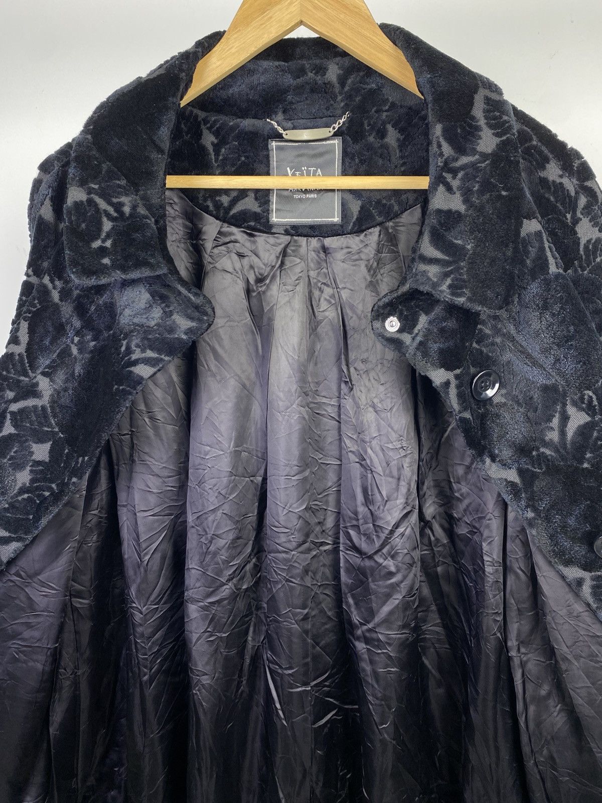 Japanese Brand 2000’s Keita Maruyama Floral Velvet Overcoat Size M / US 6-8 / IT 42-44 - 9 Thumbnail