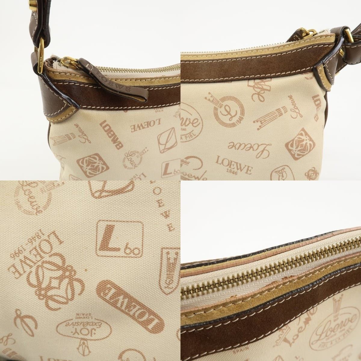 Loewe Loewe Anagram Canvas Suede Shoulder Bag Size ONE SIZE - 6 Thumbnail