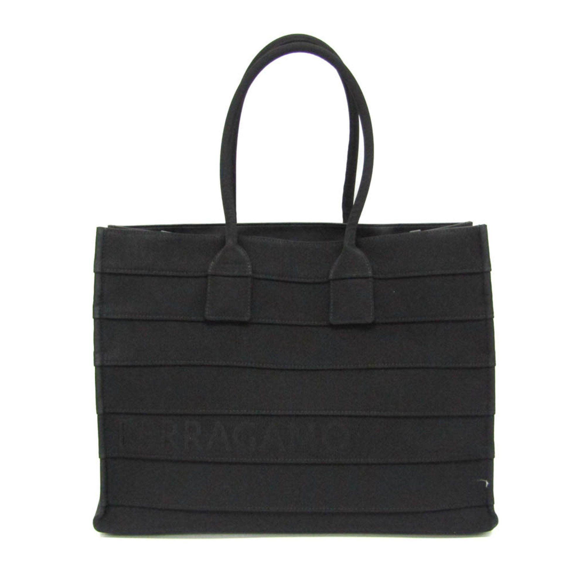 Salvatore Ferragamo Black Canvas Tote Bag (Pre-Owned) Size ONE SIZE - 1 Thumbnail