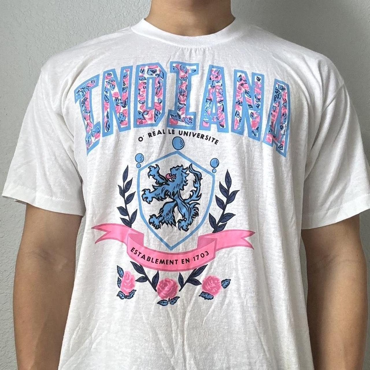 Vintage Vintage 1990s Indiana University Graphics White Tee Shirt Size US XL / EU 56 / 4 - 3 Thumbnail