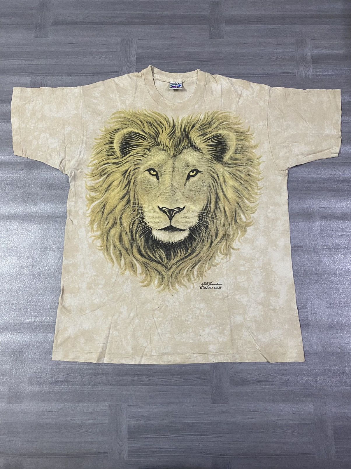 Liquid Blue Vintage Rare 1994 Liquid Blue Lion Tie-Dye Shirt Size US XXL / EU 58 / 5 - 1 Thumbnail