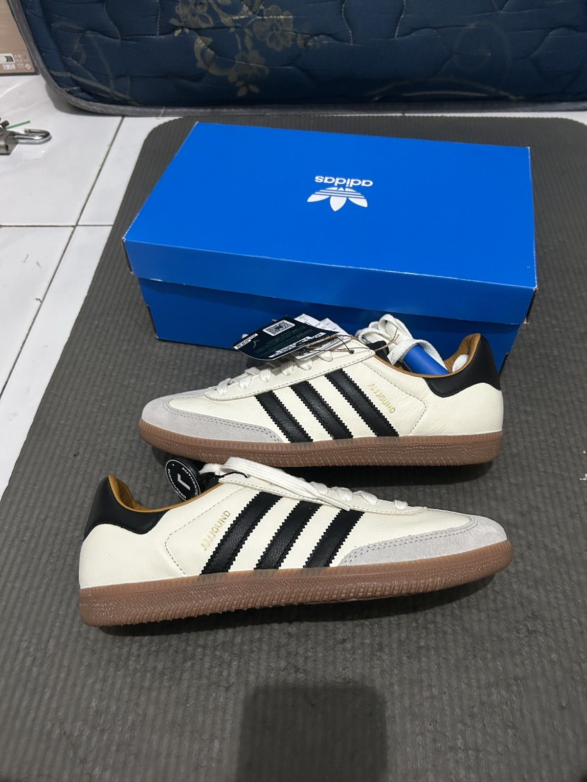 adidas gazelle silver green womens adidas Women's Originals Samba OG Shoes, Cream White Black Sand / 6.5 main image 0